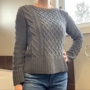 GAP grey cable knit sweater